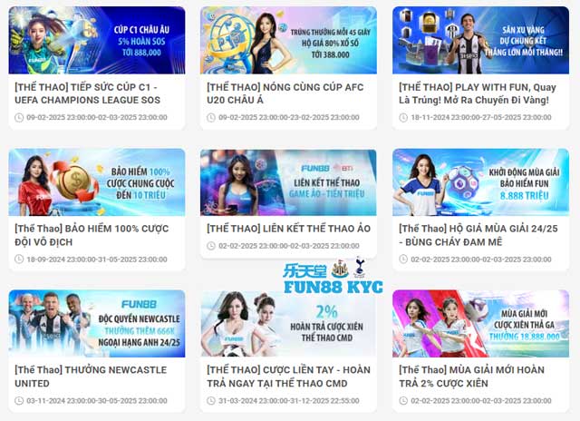 Khuyến Mãi Fun88 - Tổng Hợp Ưu Đãi Nạp Đầu, Hoàn Trả & Quà Tặng VIP 2026 3 Khuyến mãi Thể thao đồng hành cùng đối tác Newcastle United tại nhà cái Fun88
